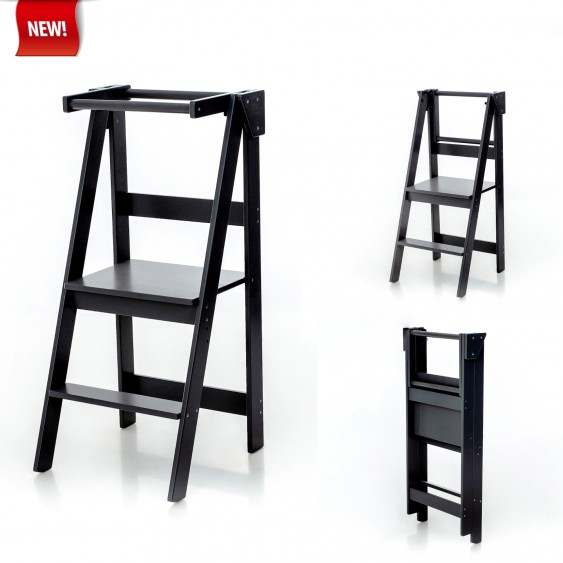 Foldable and Space Saving Kitchen Helper Tower (Black)