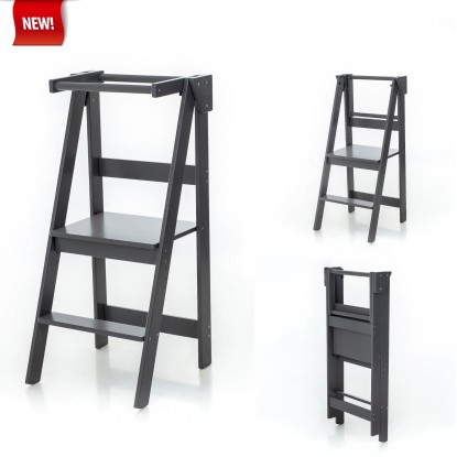Foldable and Space Saving Kitchen Helper Tower (Anthracite Grey)