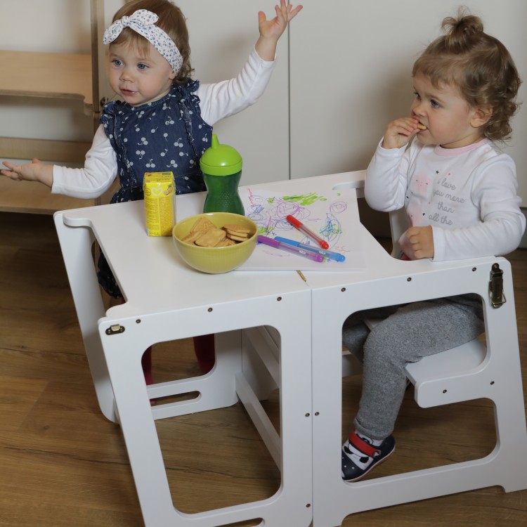 Learning tower - Table and Chair All-in-one (White)