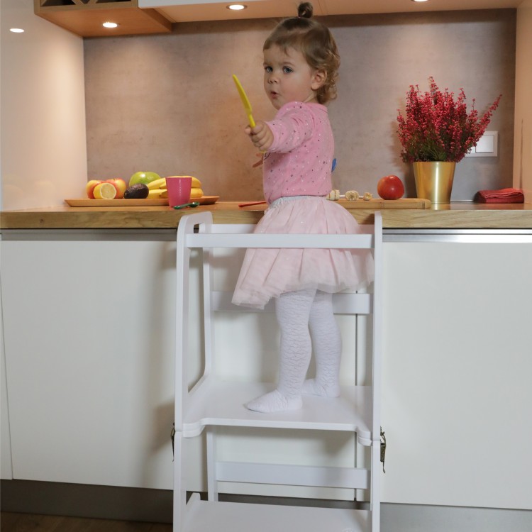 Learning tower - Table and Chair All-in-one (White)