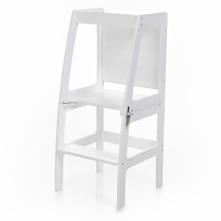 Kitchen Helper Tower - Table And Chair With Blackboard - All-In-One (White)