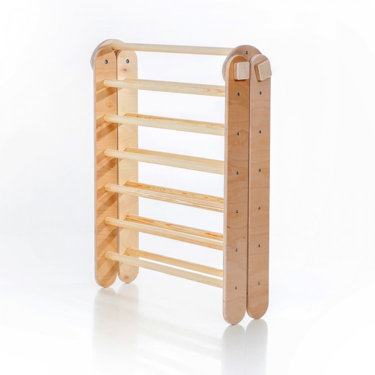 Adjustable Climbing Triangle with Ramp & Slide (Natural Lacquered)